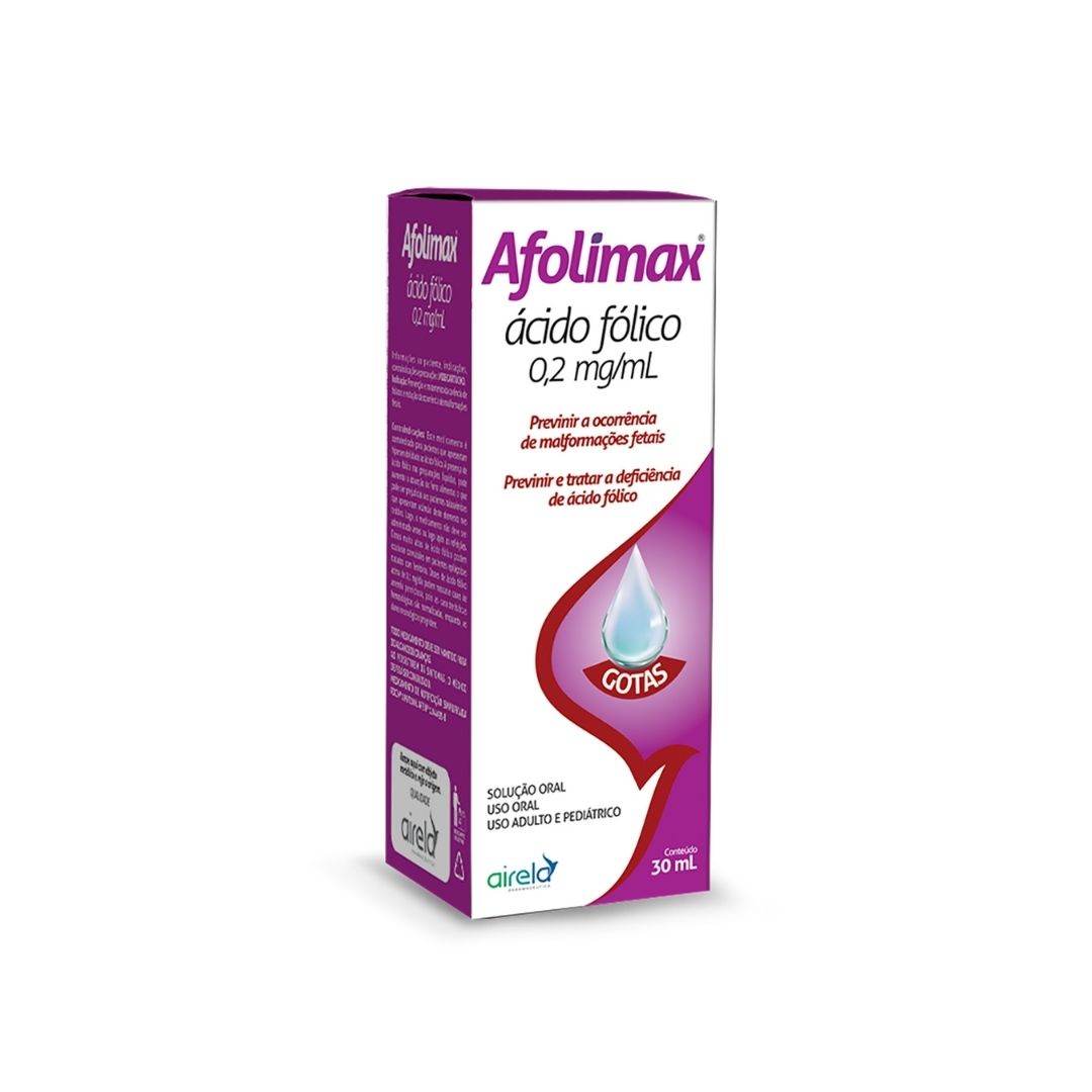 Afolimax Solução Saúde da Mulher Airela Ácido Fólico - 30ml - Macrofarma