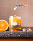 Vitaxon C Tripla Ação 30 Comprimidos Efervescentes – Vitamina C 1g + D 4000UI + Zinco 10mg – Sabor Laranja