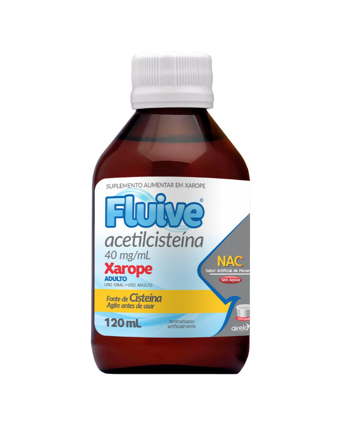 Fluive Suplemento Saúde Respiratória Airela Acetilcisteína - 120ml