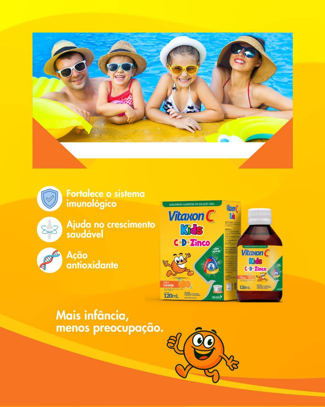 Vitaxon Solução Kids Fortalecimento Imunológico Airela Vitamina C - 120ml - Macrofarma