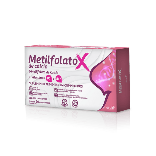 Metilfolato Comprimidos Saúde da Mulher Airela Ácido Fólico - 60 Comprimidos - Macrofarma