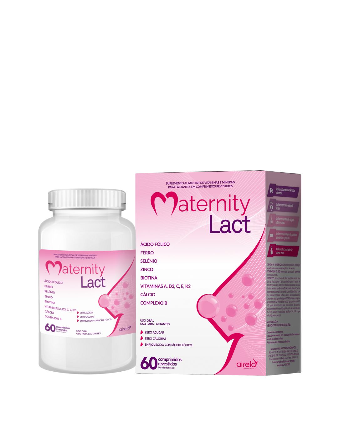 Maternity Comprimidos Lact Saúde da Mulher Airela Gestante - 60 Comprimidos