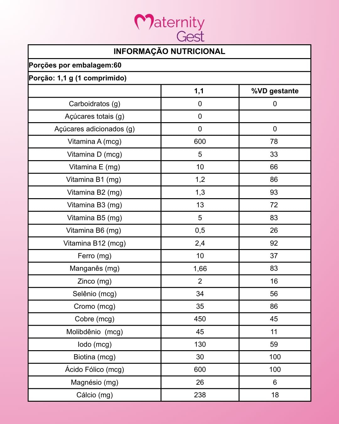 Maternity Comprimidos Gest Saúde da Mulher Airela Gestante - 60 Comprimidos