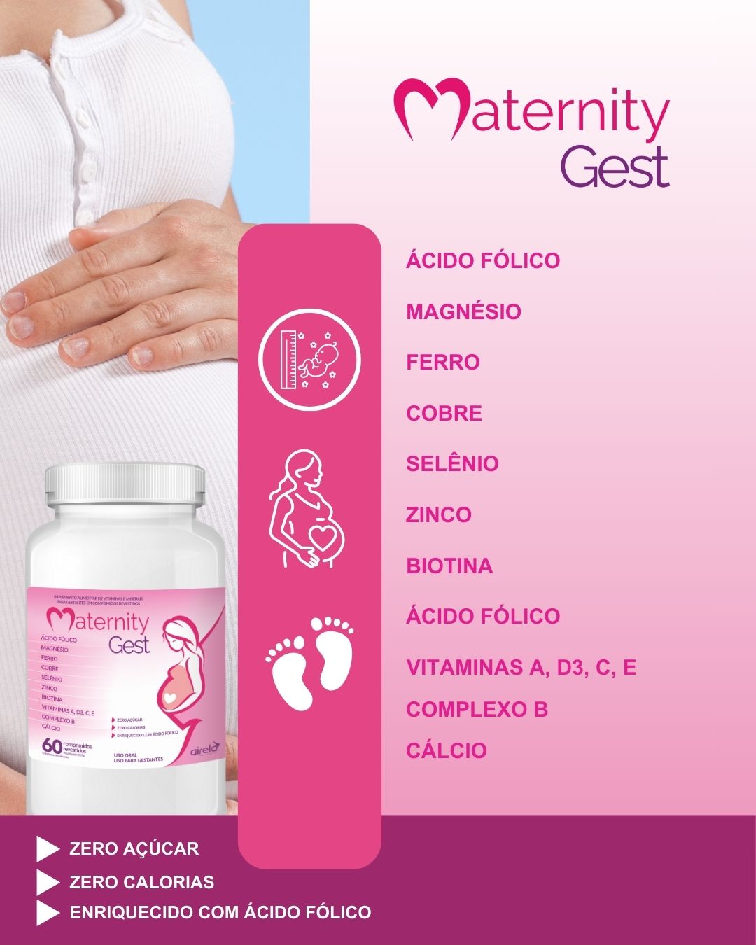 Maternity Comprimidos Gest Saúde da Mulher Airela Gestante - 60 Comprimidos