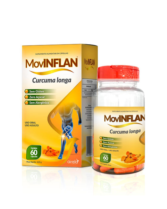 Movinflan Cápsulas Saúde Articular Airela Cúrcuma - 60 Cápsulas