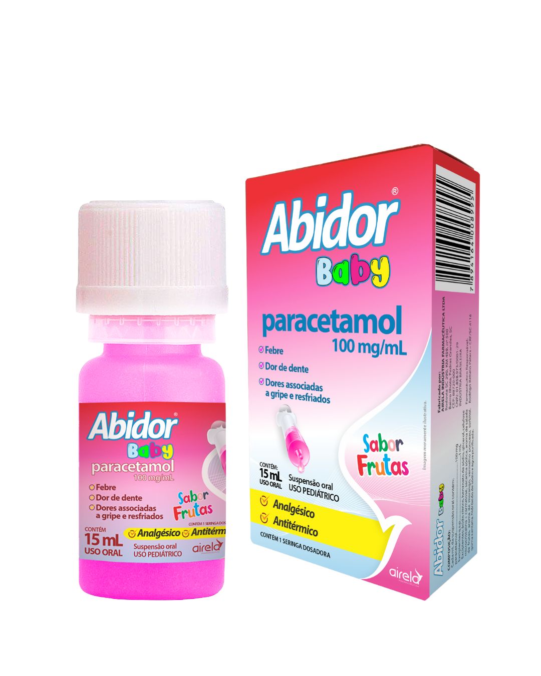 Abidor Medicamento Baby Alívio da Dor & Febre Airela Paracetamol - 100mg/ml