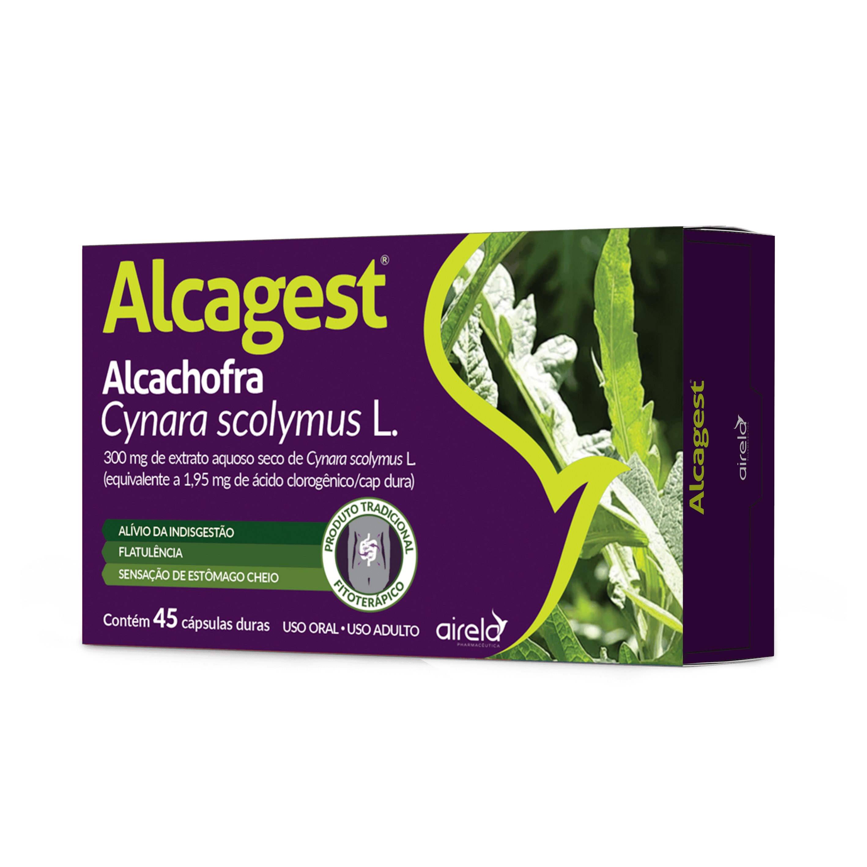 Alcagest Cápsulas Saúde Digestiva Airela Alcachofra - 45 Cápsulas - Macrofarma
