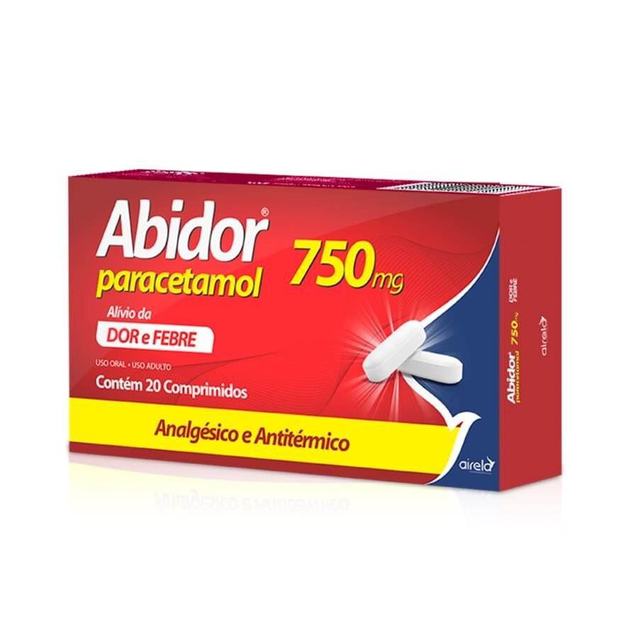 Abidor Comprimidos Alívio da Dor Airela Paracetamol - 20 Mastigáveis - Macrofarma