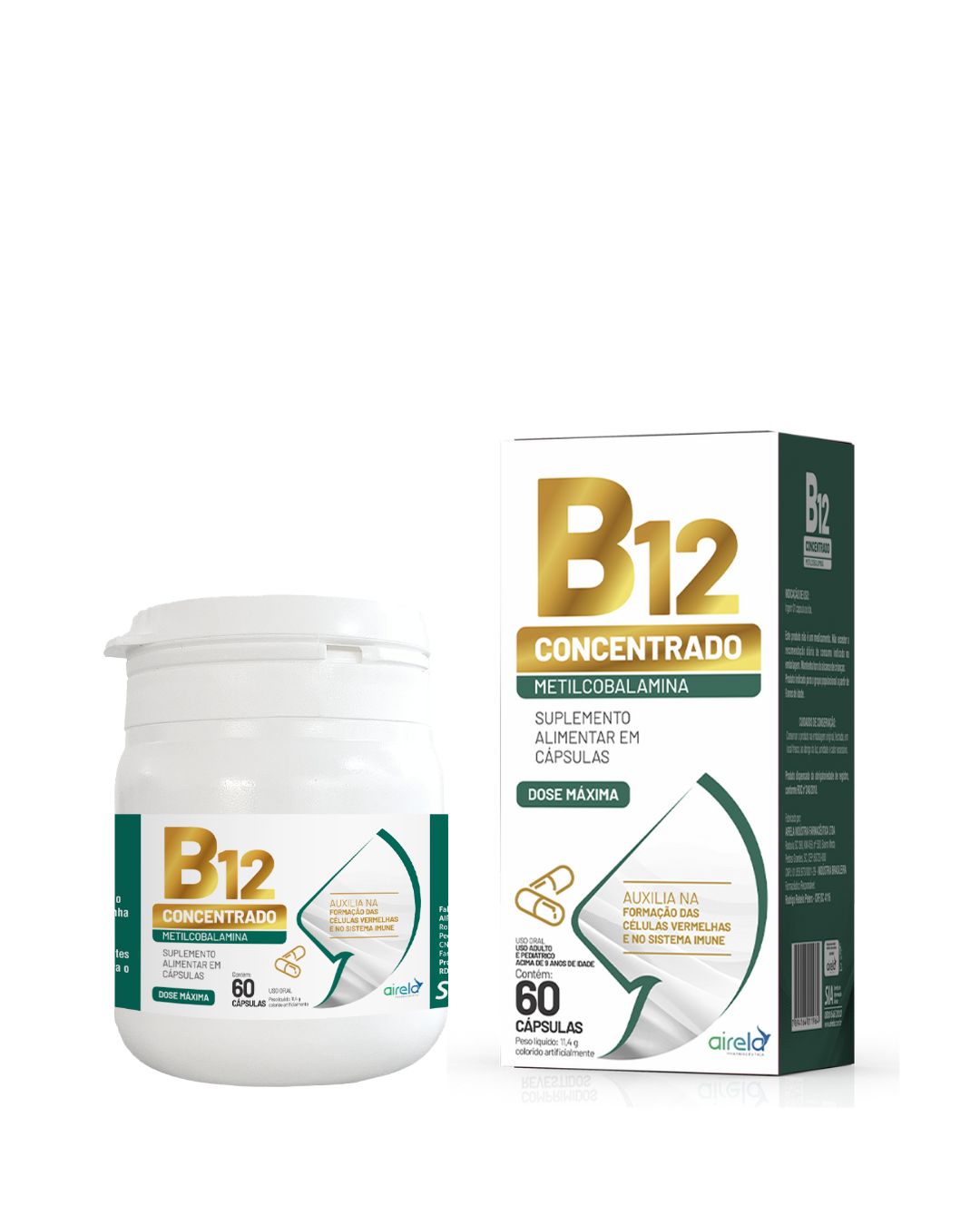 B12 Comprimidos Energia & Metabolismo Airela Metilcobalamina - 60 Comprimidos