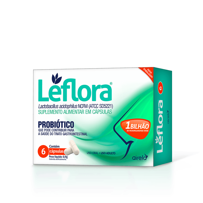 Leflora Probiótico Equilíbrio Intestinal Airela Lactobacillus - 6 Cápsulas - Macrofarma
