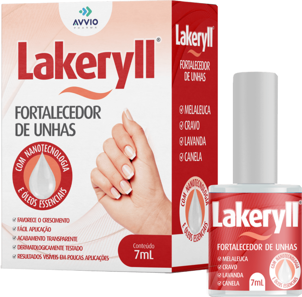 Lakeryll Esmalte Fortalecedor De Unhas Fortalecimento Brilho AVVIO Cuidado com as Unhas - 7ml - Macrofarma