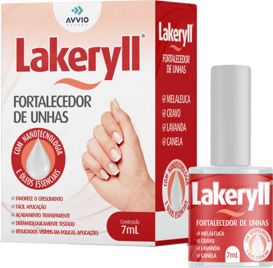 Lakeryll Esmalte Fortalecedor De Unhas Fortalecimento Brilho AVVIO Cuidado com as Unhas - 7ml - Macrofarma