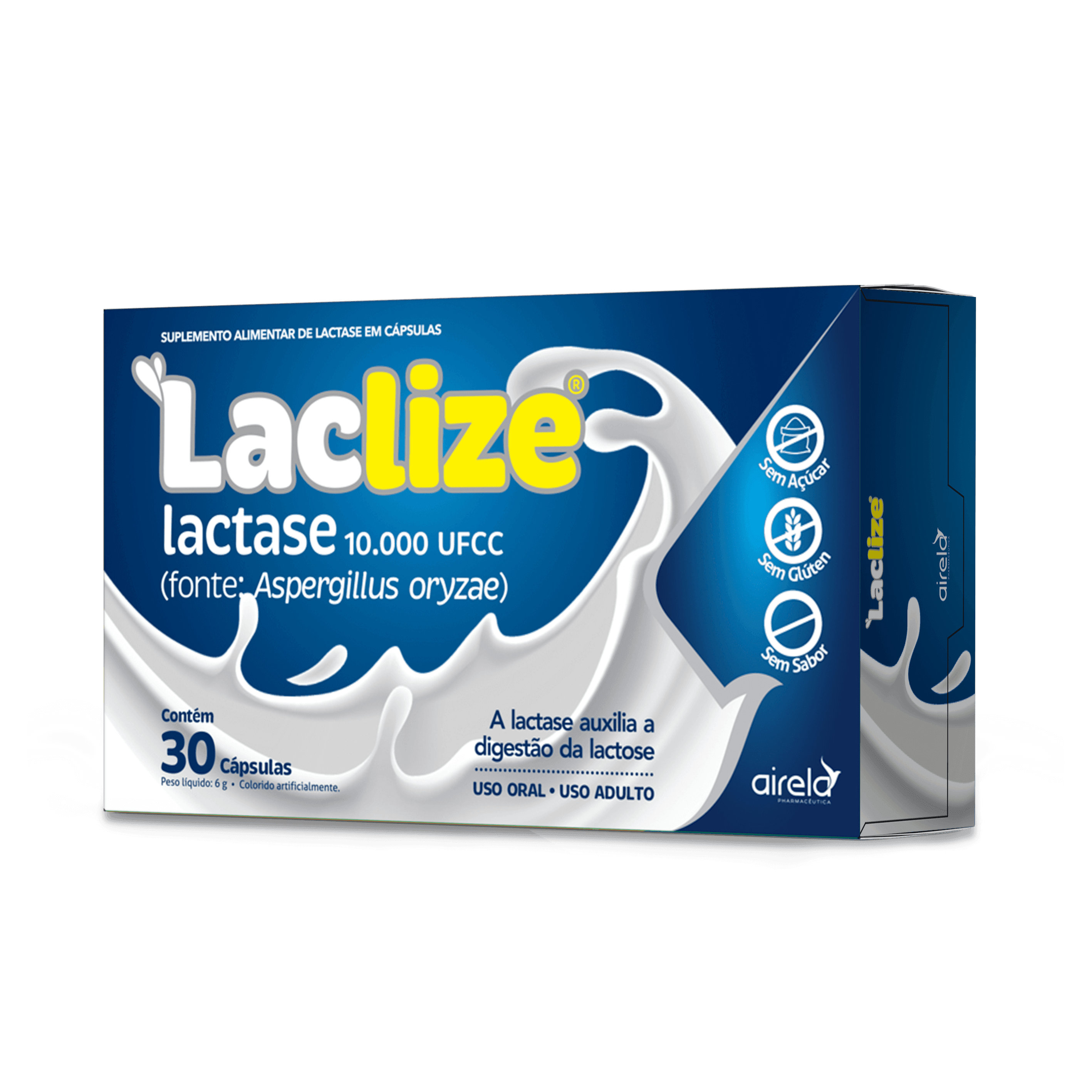 Laclize Comprimidos Digestão da Lactose Airela Lactase - 30 Comprimidos - Macrofarma