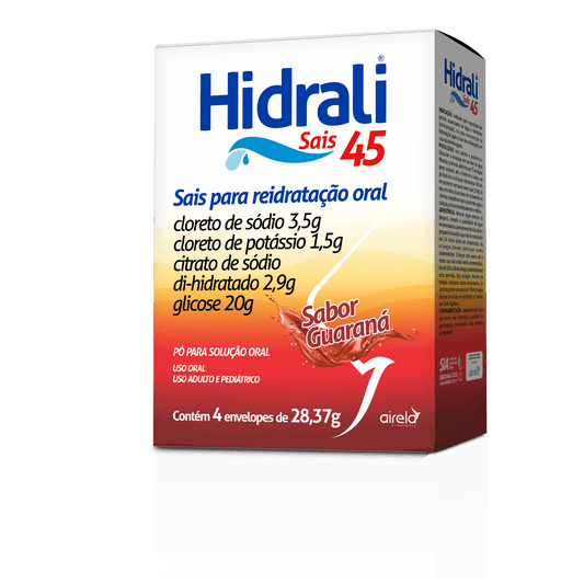 Hidrali Sais Guaraná Pó Solúvel Airela 4 Envelopes – Reposição Hidroeletrolítica