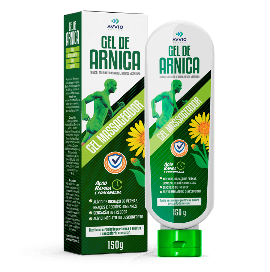 Arnica Gel Fracionado Alívio Dores Musculares AVVIO Bem-estar - 150g - Macrofarma