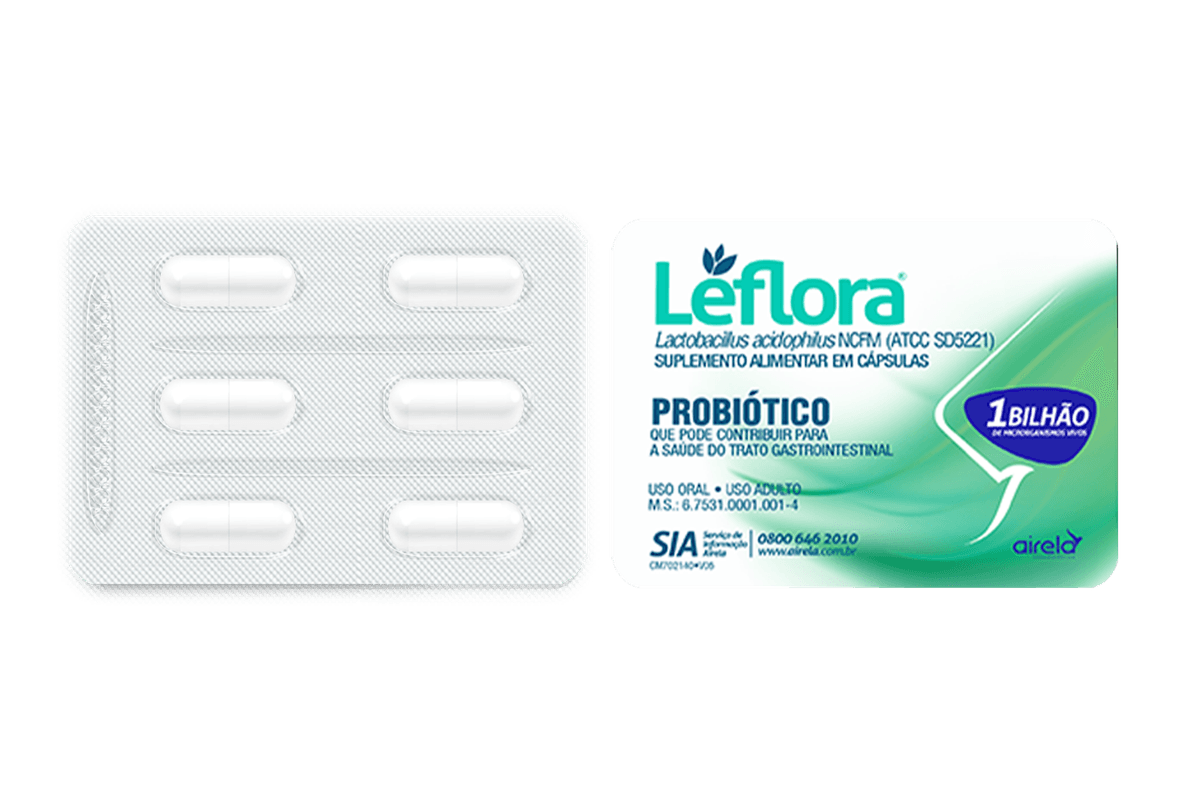 Leflora Probiótico Equilíbrio Intestinal Airela Lactobacillus - 6 Cápsulas - Macrofarma