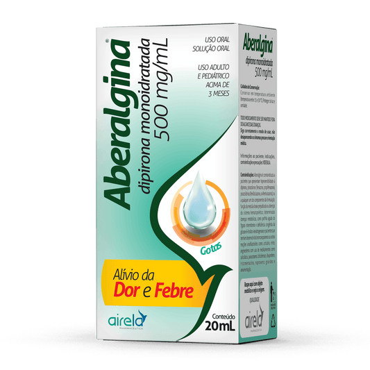 Aberalgina Medicamento Alívio da Dor & Febre Airela Analgésico - 20ml - Macrofarma