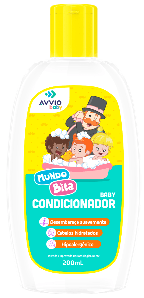 Condicionador Baby Mundo Bita Hidratação Nutrição AVVIO Cuidado Infantil - 200ml - Macrofarma