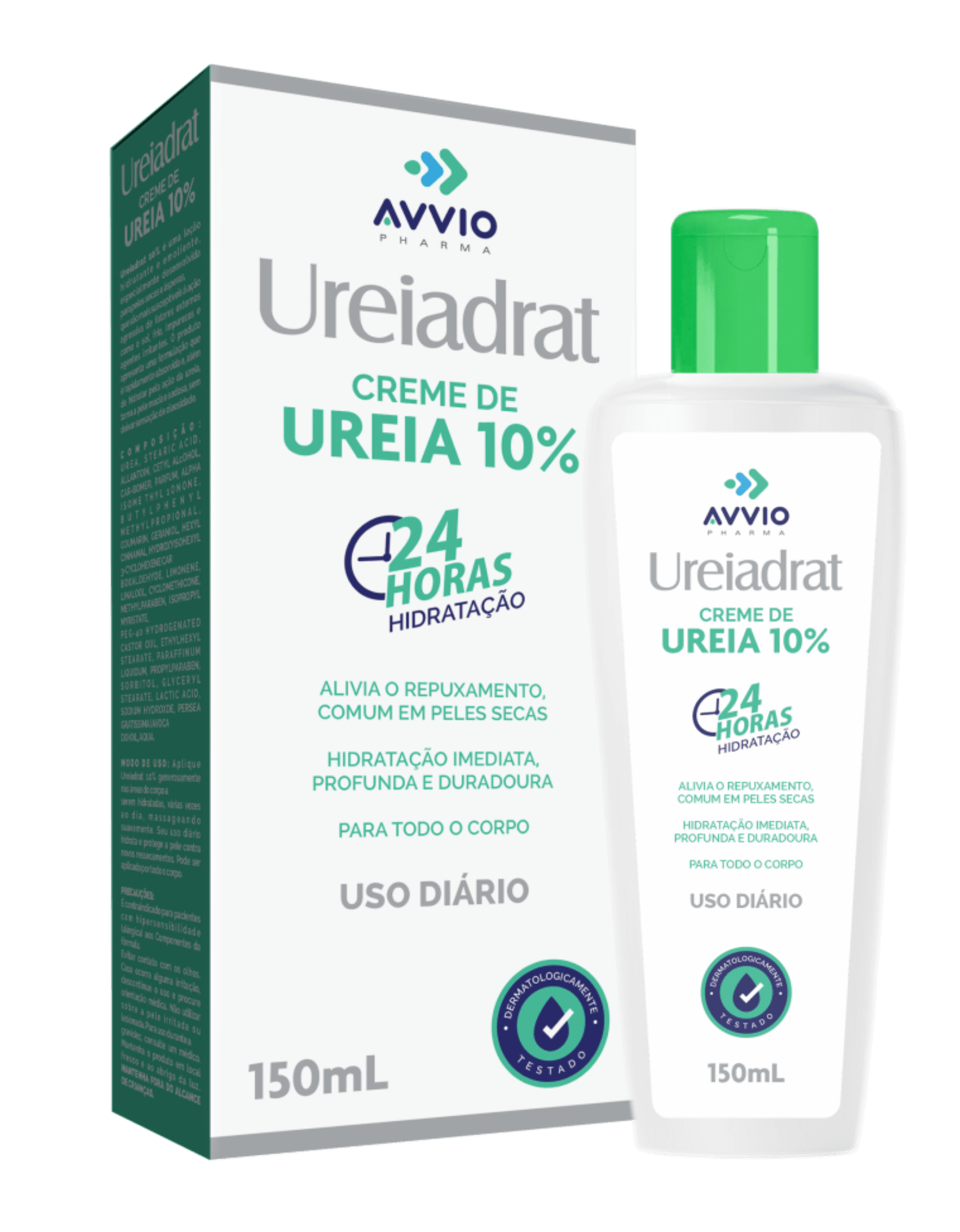 Creme Ureiadrat Ureia 10% Hidratação Reparadora AVVIO Cuidado com a Pele - 150ml - Macrofarma