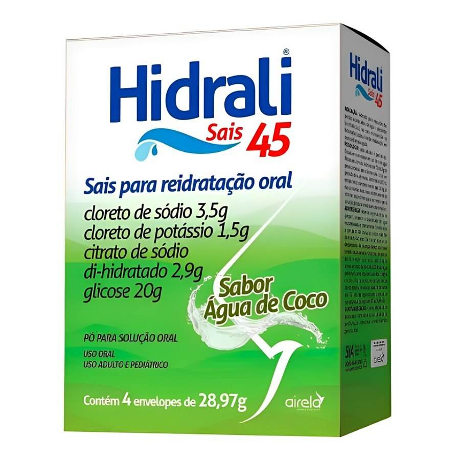 Hidrali Sachês Água de Coco Reposição Hidroeletrolítica Airela Reidratante - 4 Envelopes - Macrofarma