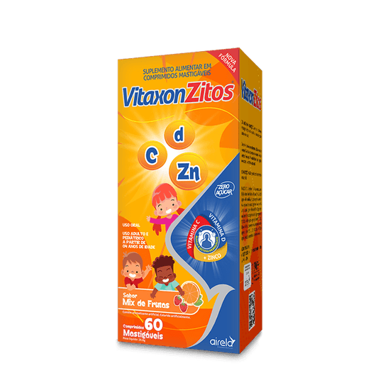 Vitaxonzitos Comprimidos Tripla Kids Fortalecimento Imunológico Airela Vitamina C - 60 Mastigáveis - Macrofarma