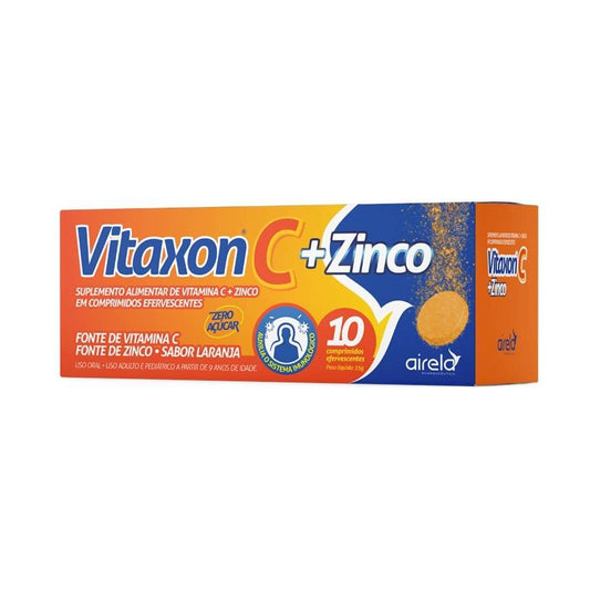 Vitaxon Comprimidos C Zinco Fortalecimento Imunológico Airela Vitamina C - 10 Comprimidos - Macrofarma