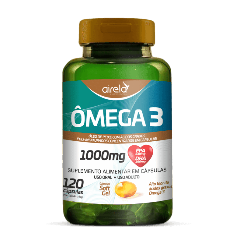 Ômega 3 Suplemento Saúde Cardiovascular Airela EPA DHA - 120 Cápsulas - Macrofarma