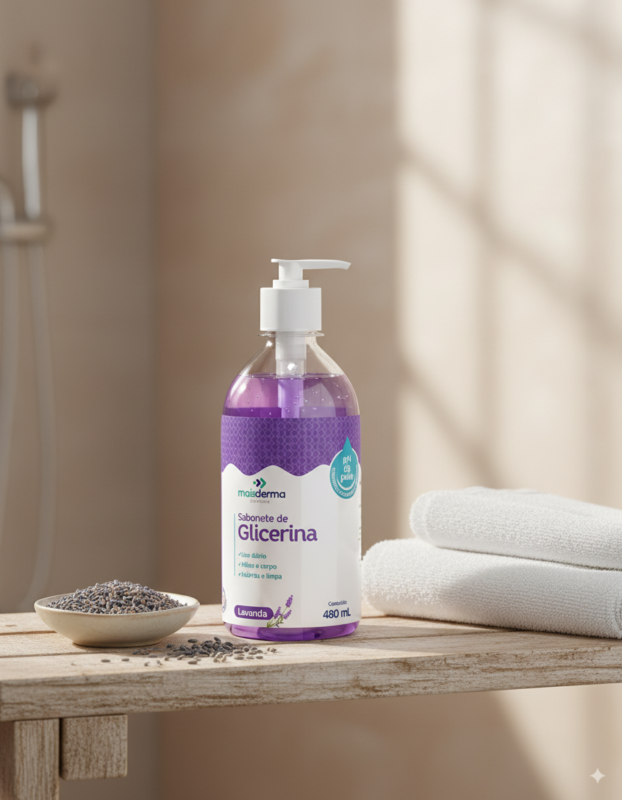 Sabonete Líquido de Glicerina Lavanda - Hidratação e Suavidade AVVIO Skin Care 480ml