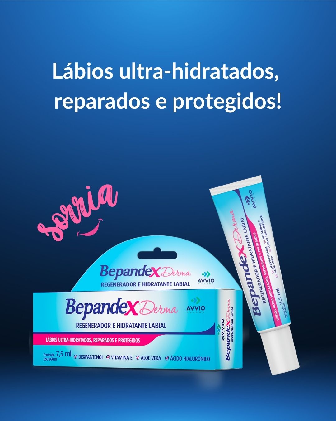 Protetor Labial Bepandex Hidratação Proteção Labial AVVIO Cuidado Labial - 7,5ml