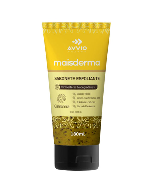 Sabonete Líquido Esfoliante Maisderma Camomila Calmante Suavidade Limpeza Delicada AVVIO Pele Sensível - 180ml