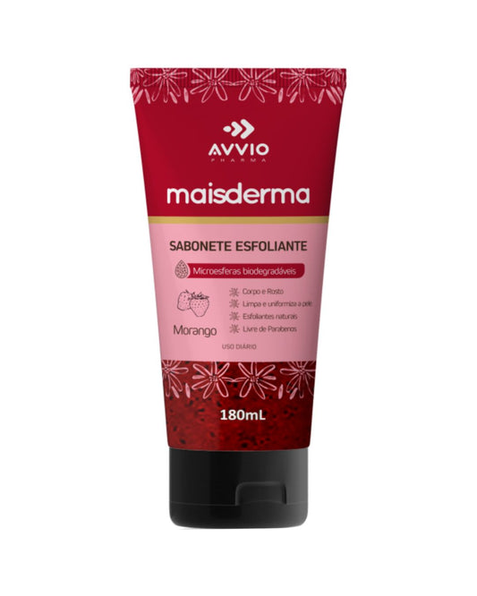 Sabonete Líquido Esfoliante Maisderma Morango 180ml - Avvio Pharma