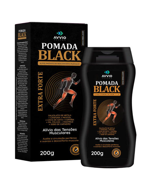 Pomada Black Alívio Dores Musculares AVVIO Bem-estar - 200g