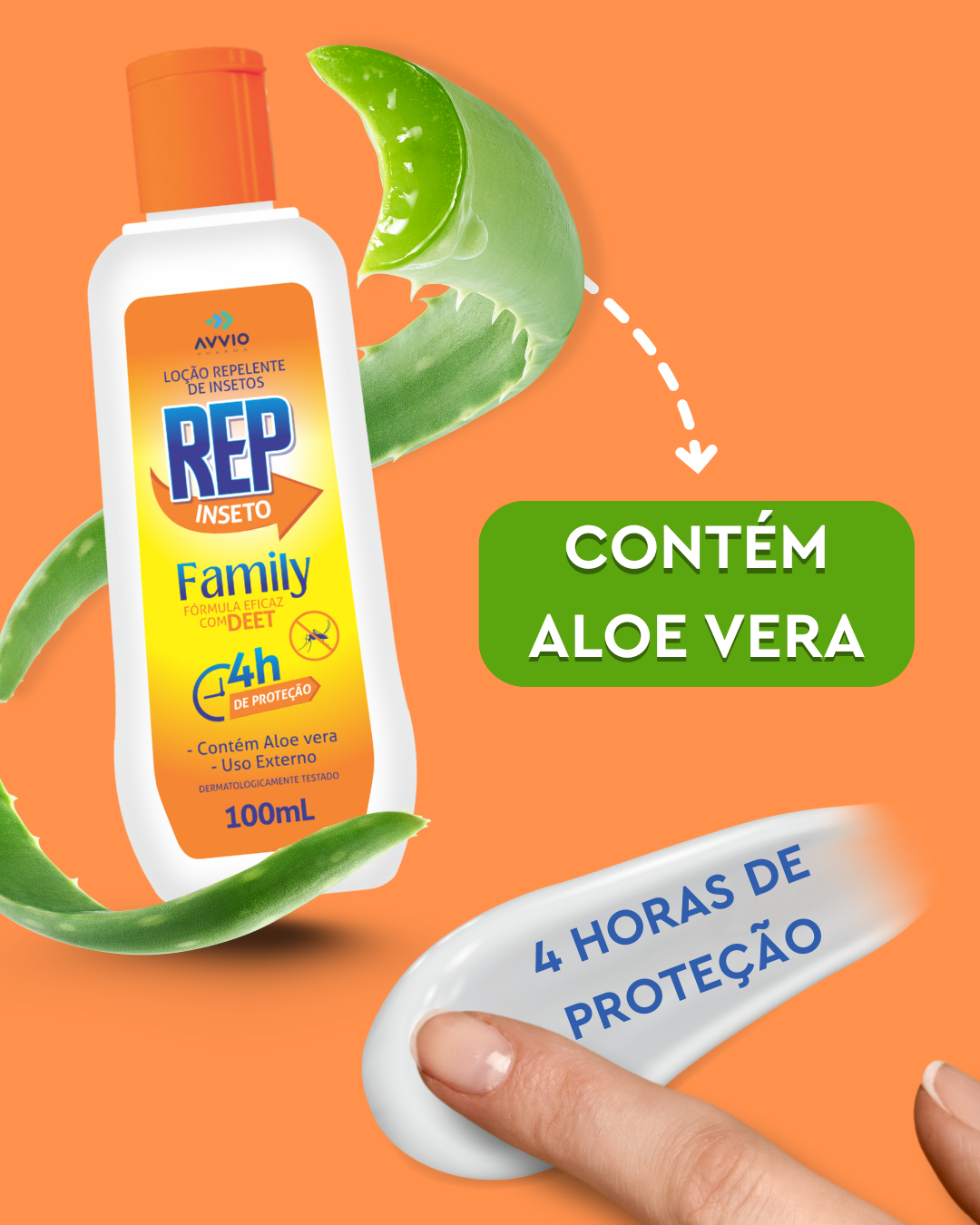 REP Inseto Spray Family Formula Avvio Repelente com DEET Aloe Vera 4h Proteção Econômico 200ml