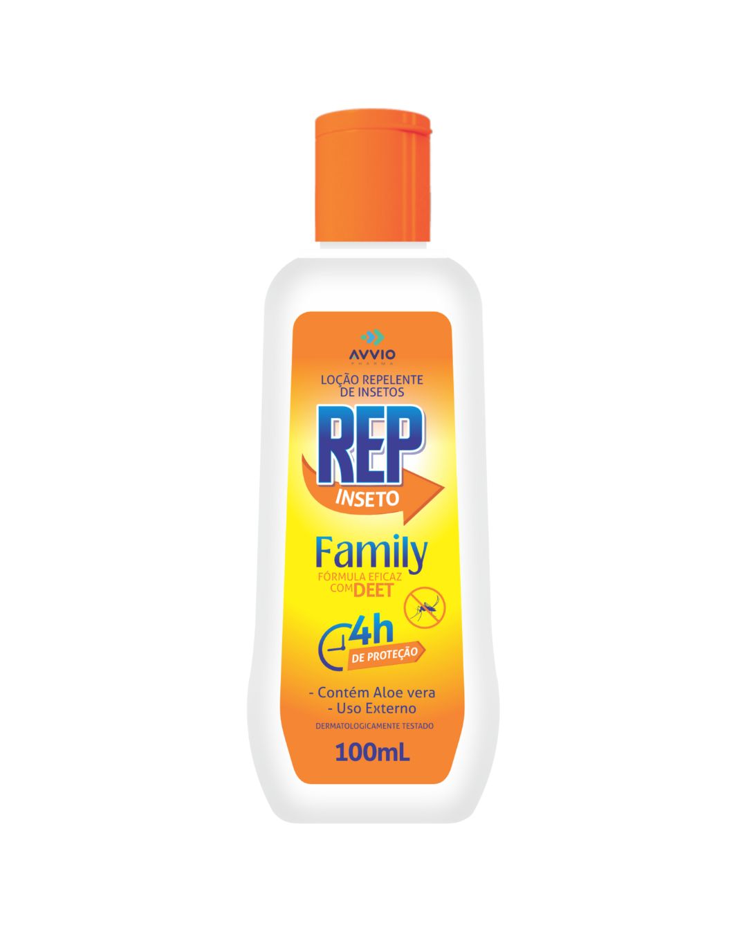 REP Inseto Loção DEET 100ml Family Formula - Repelente 4h Proteção com Aloe Vera