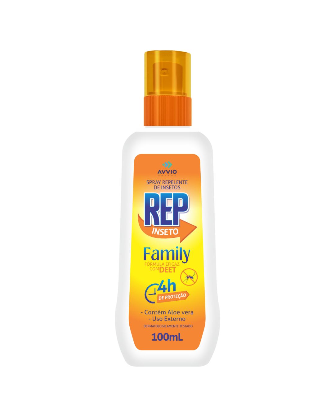 REP Inseto Spray DEET 100ml Family Formula - Repelente 4h Proteção com Aloe Vera