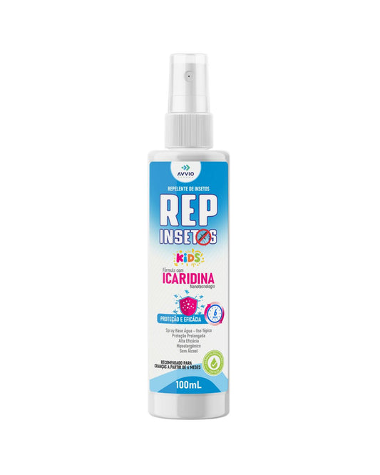 REP Insetos Kids Repelente Infantil Avvio Icaridina Spray Sem Álcool 6h Proteção 100ml