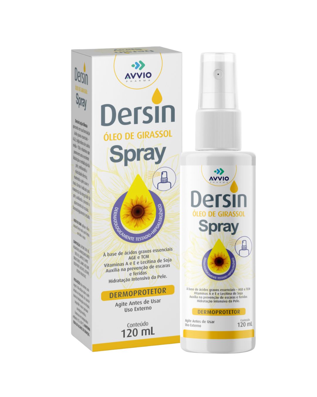 Dersin Óleo Age Spray Hidratação Nutrição AVVIO Cuidado com a Pele - 120ml