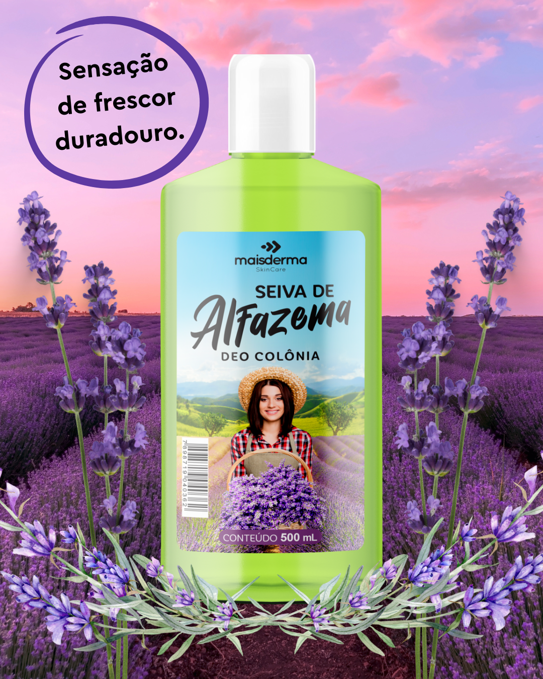 Seiva de Alfazema Deo Colônia Maisderma Avvio Fragrância Natural Econômica - 500ml