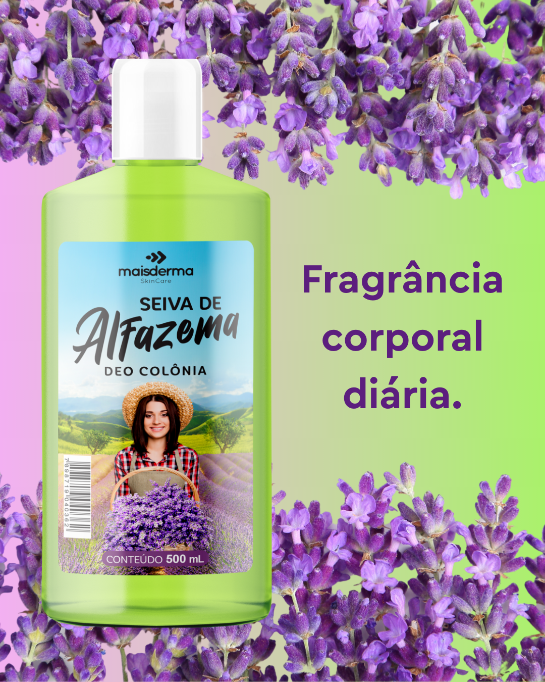 Seiva de Alfazema Deo Colônia Maisderma Avvio Fragrância Natural Econômica - 500ml
