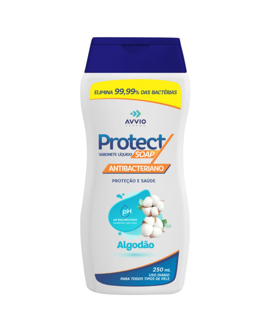 Protectsoap Sabonete Líquido Banho Algodão Hidratação Suavidade AVVIO Limpeza Suave - 250ml