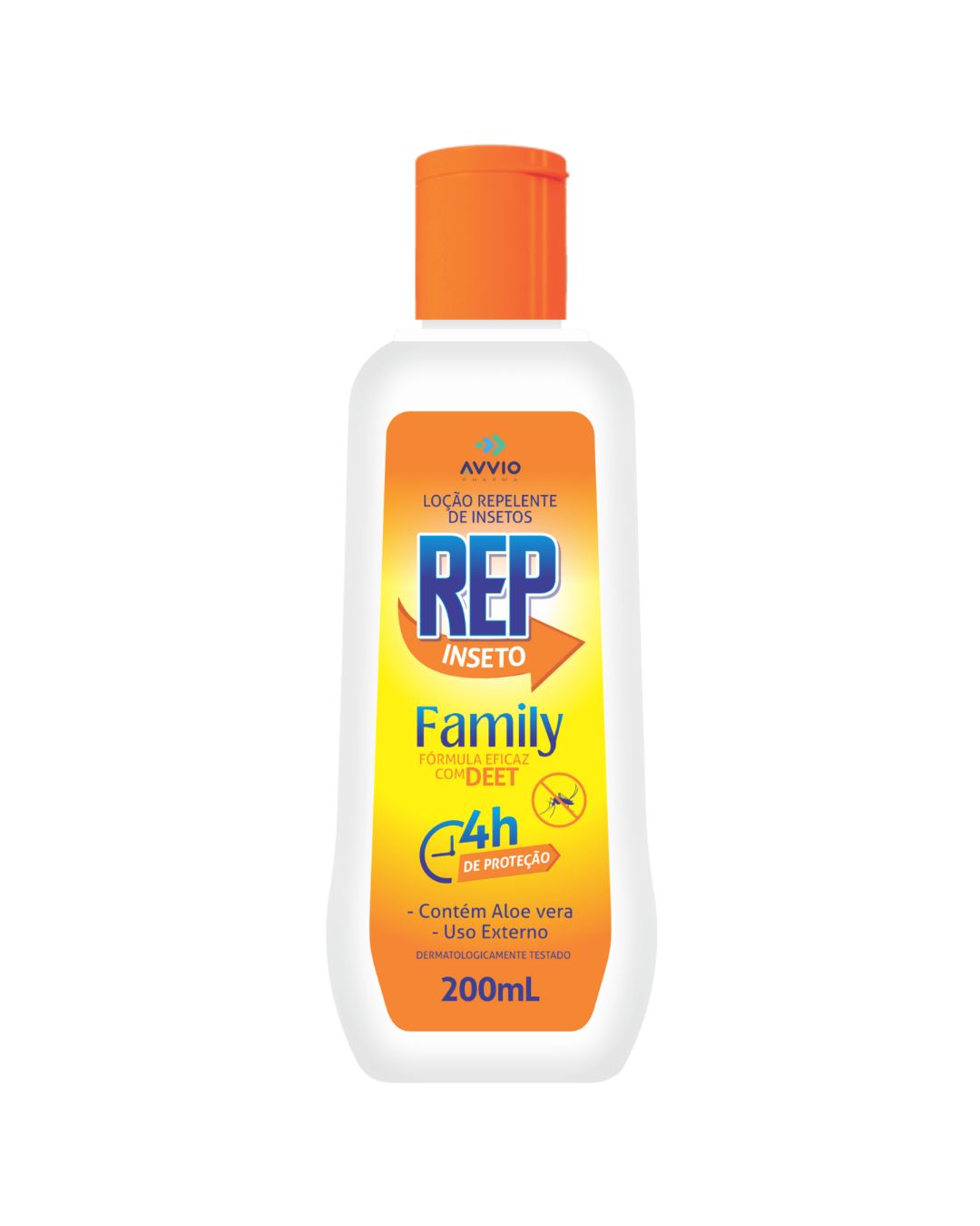 REP Inseto Loção DEET 200ml Family Formula - Repelente Cremoso 4h Proteção Econômico