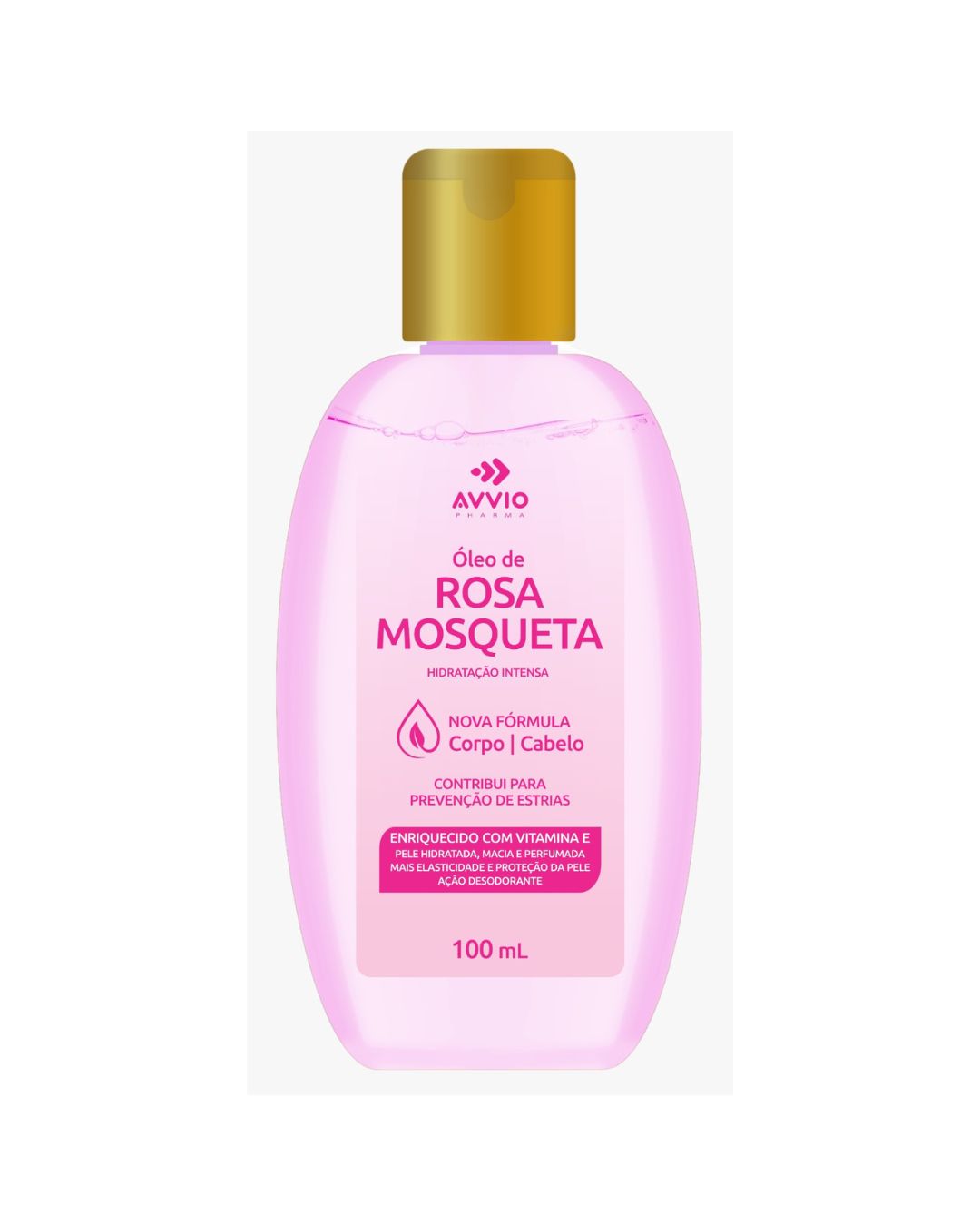 Óleo Rosa Mosqueta Com Vitamina E Avvio Regeneração Cicatrização Antioxidante AVVIO Cuidado com a Pele - 100ml