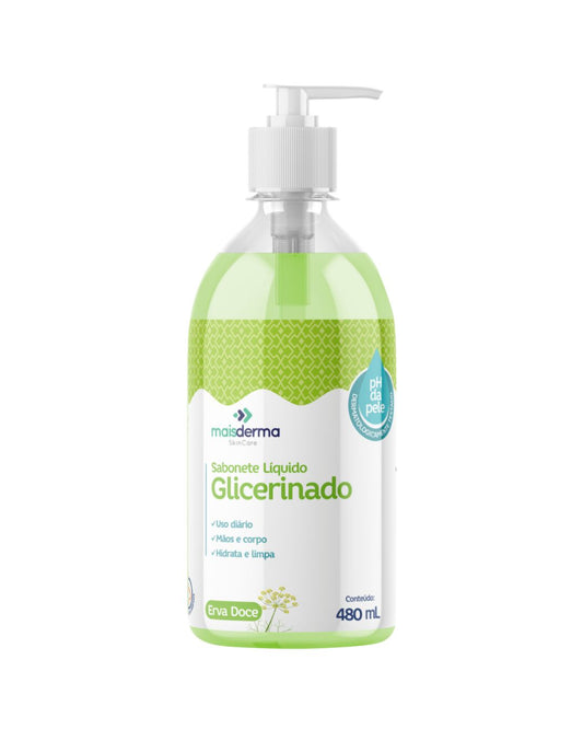 Sabonete Líquido de Glicerina Algodão - Hidratação e Suavidade AVVIO Skin Care 480ml
