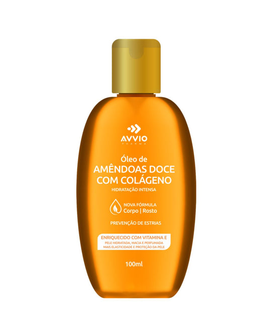 Óleo De Amêndoas Com Colágeno Hidratação Nutrição AVVIO Cuidado com a Pele - 100ml