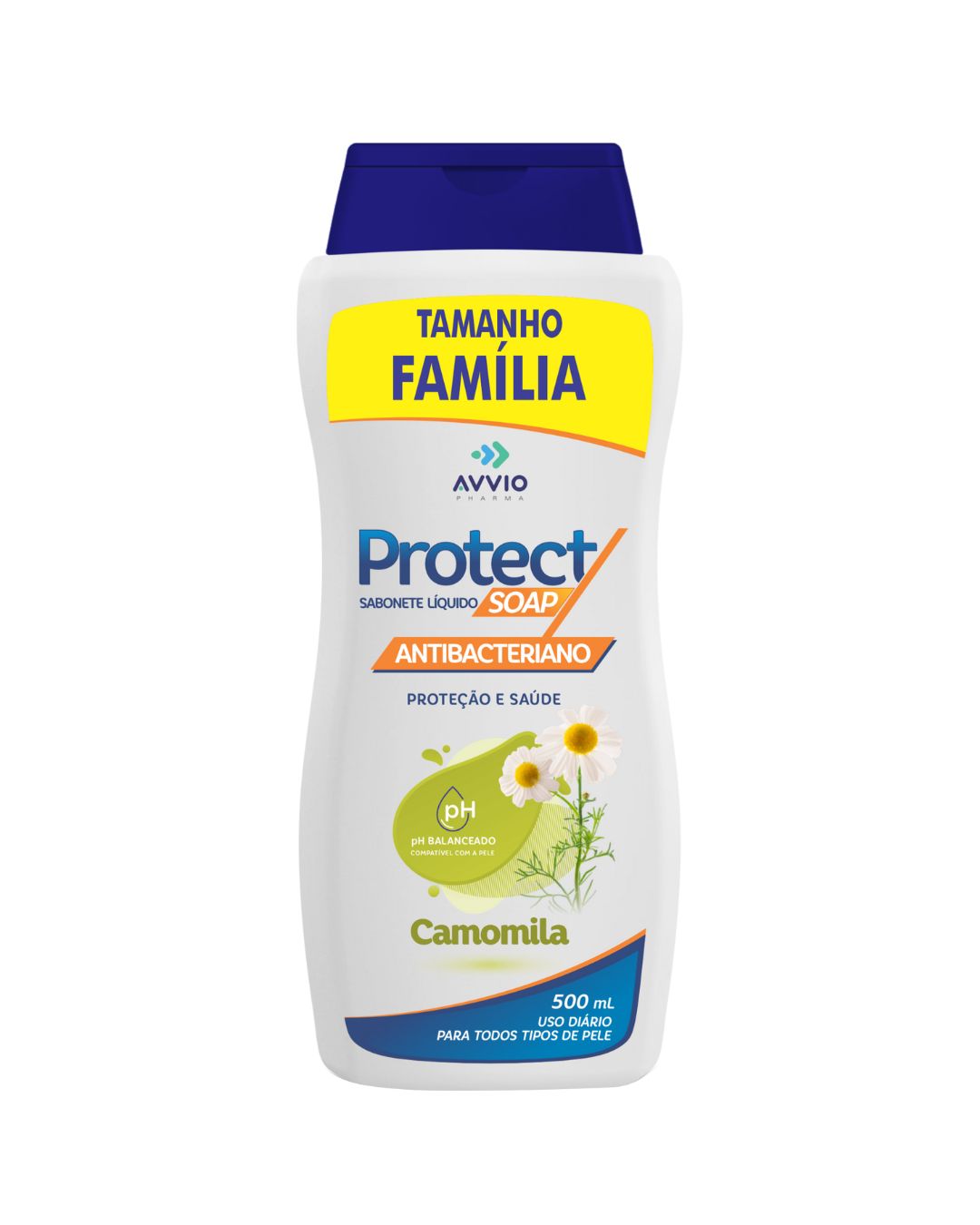 Sabonete Líquido Banho Camomila Protectsoap Hidratação Suavidade AVVIO Limpeza Suave - 500ml