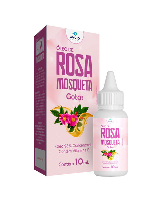 Óleo Rosa Mosqueta com Vitamina E Regeneração Cicatrização Antioxidante AVVIO Cuidado com a Pele - 10ml