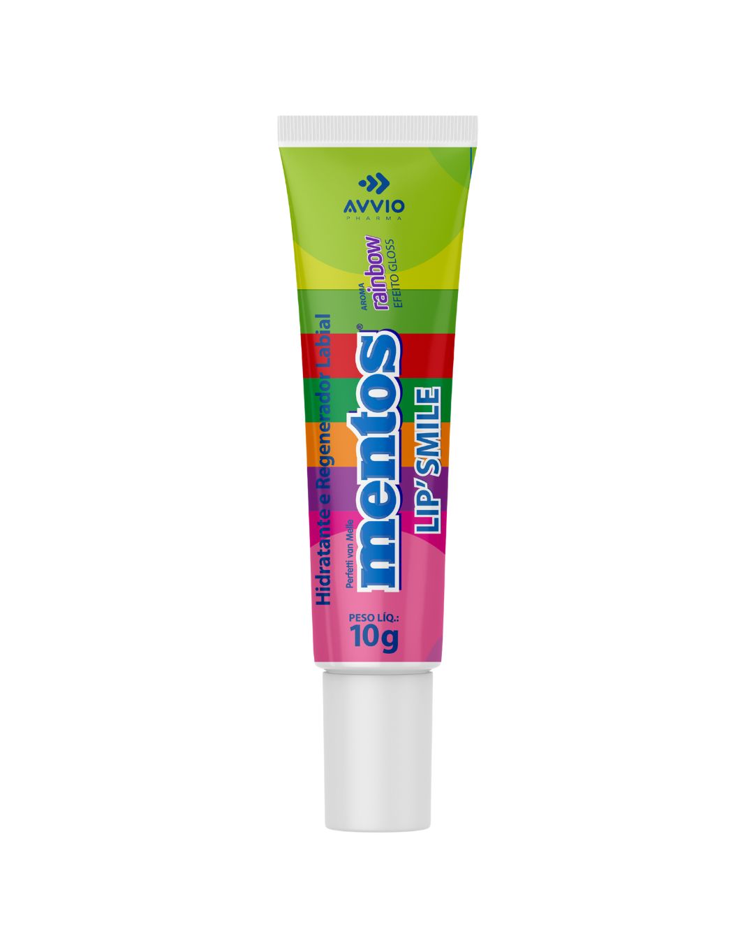Lip'smile Mentos Hidratante Labial Rainbow Hidratação Proteção AVVIO Cuidado Labial - 10g