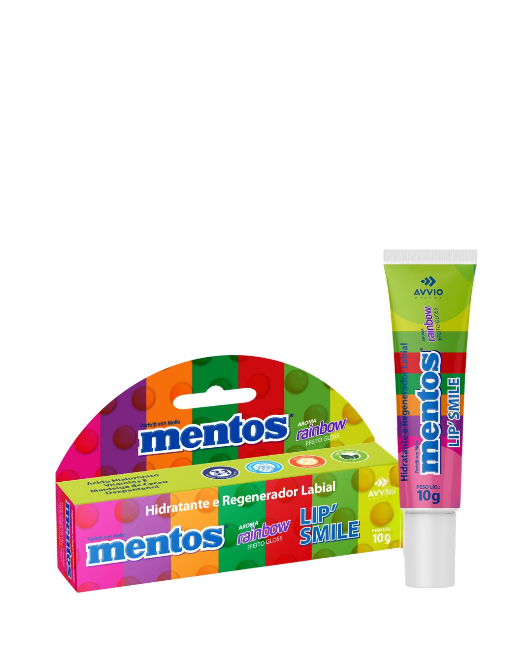 Mentos Lip'Smile Rainbow - Hidratante e Regenerador Labial AVVIO 10g