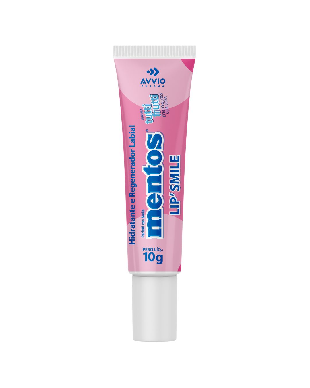 Lip'smile Mentos Hidratante Labial Tutti Frutti Pink Hidratação Proteção AVVIO Cuidado Labial - 10g