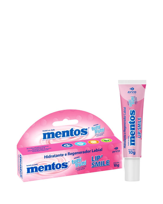 Lip'smile Mentos Hidratante Labial Tutti Frutti Pink Hidratação Proteção AVVIO Cuidado Labial - 10g